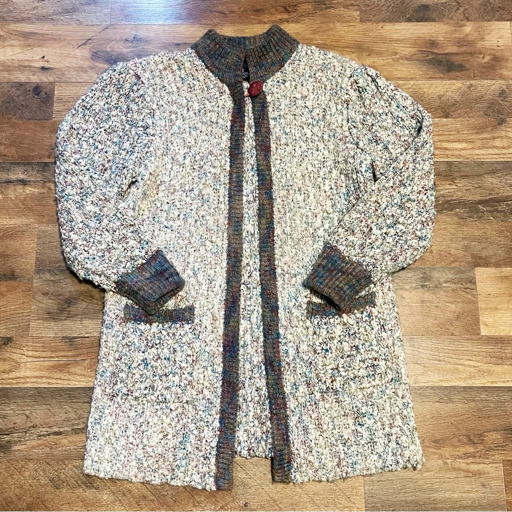 Vintage 70s 80s |  Multicolor Marled Knit Sweater Cardigan